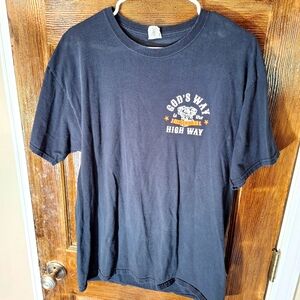 Christian T-shirt Isaiah 55:9 God’s Way Highway Motorcycle Kerusso Mens L